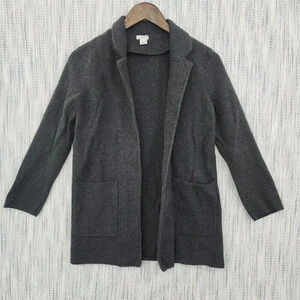 Women's Cardigan Sweater Size M J. Crew Open front Gray